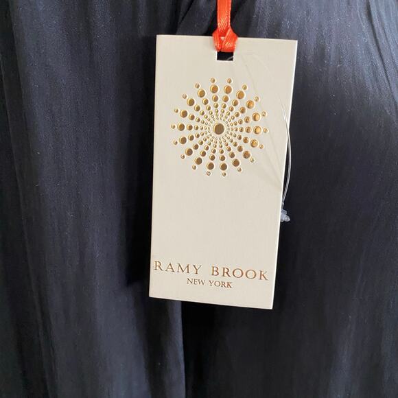 Ramy Brook Marina Cross Front Blouse Top Fits Sz S Black Long sleeve AS76361 325 - Picture 12 of 14